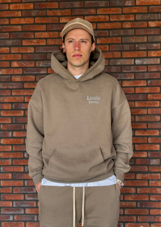 Oversized Hoodie Met Logo - Kaki